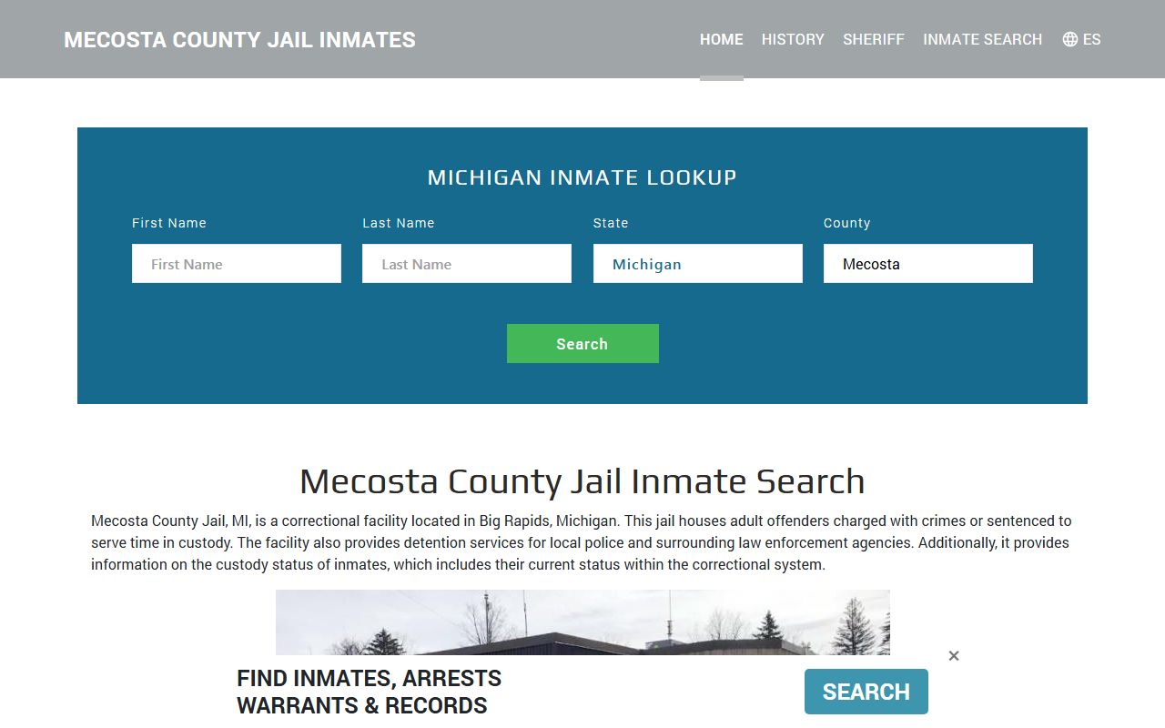 Mecosta County jail roster for 72 hour booking searches