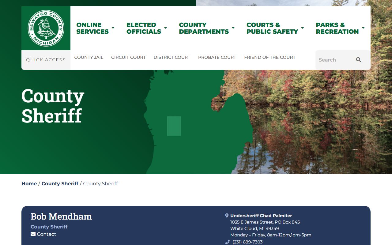 Newaygo County Sheriff Office website for 72 hour booking records